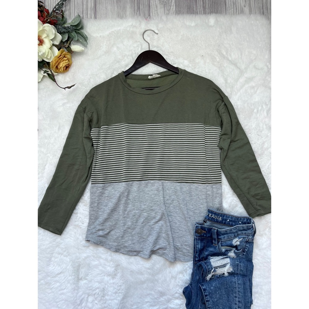 Roolee Colorblock Stripe Long sleeve Tee